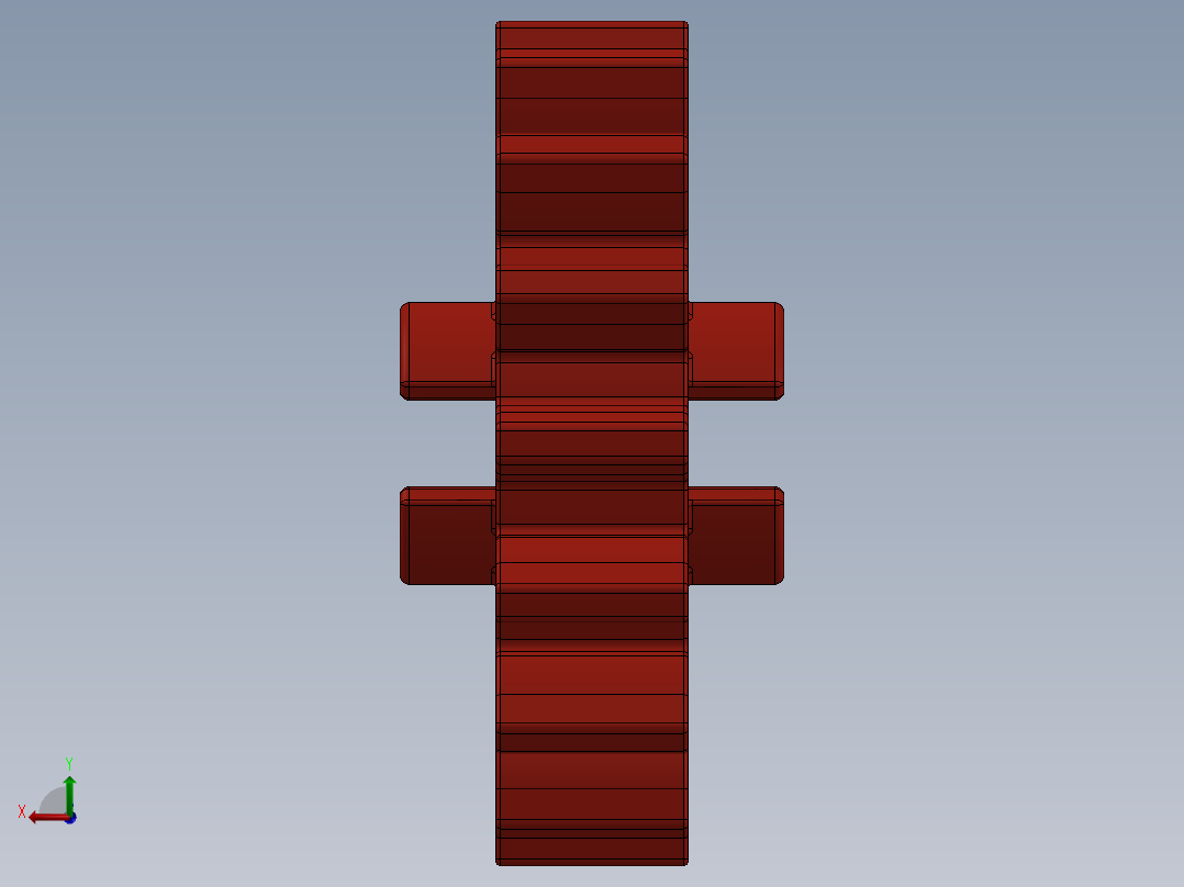 4019 - Bright Red Technic Gear 16 Tooth.SLDPRT后视图