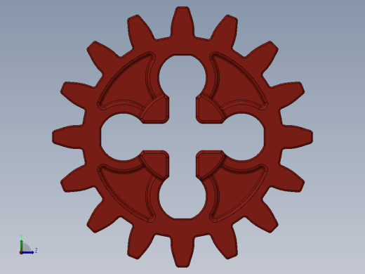 4019 - Bright Red Technic Gear 16 Tooth.SLDPRT左视缩略图