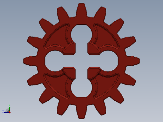 4019 - Bright Red Technic Gear 16 Tooth.SLDPRT右视缩略图
