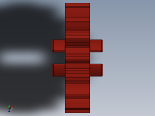 4019 - Bright Red Technic Gear 16 Tooth.SLDPRT俯视缩略图
