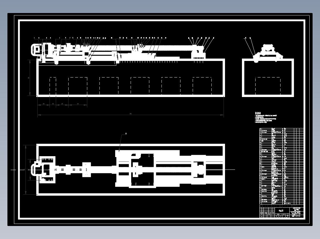 滚珠丝杠副工作台全套CAD图纸 机械设计CAD图纸DWG图纸2D图纸