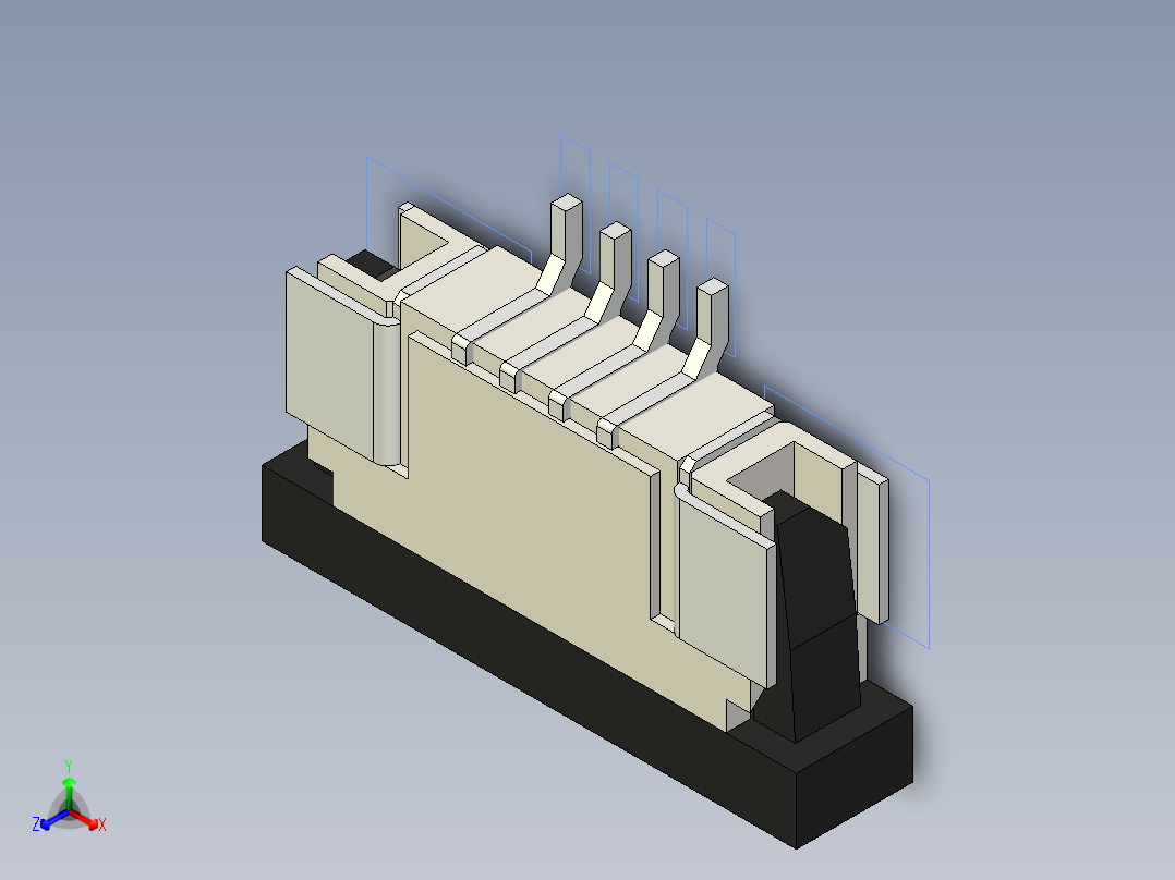 连接器 SM-FFC3B05-04-T正等轴测图