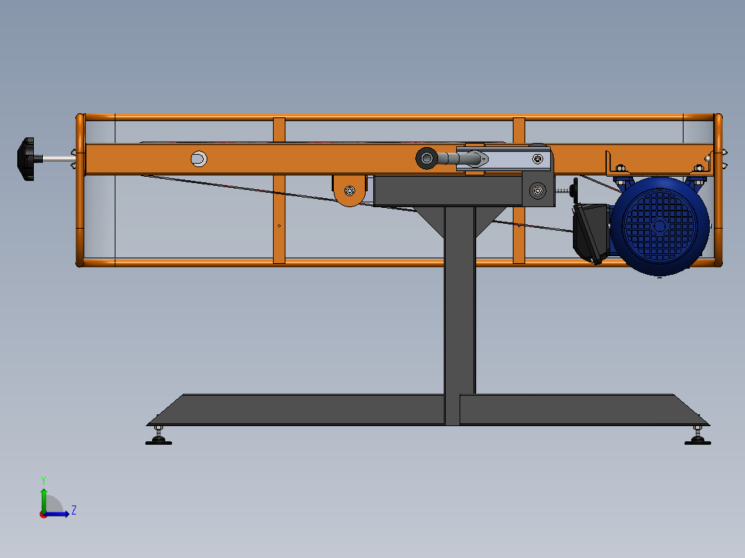 工业用带式砂光机左视图