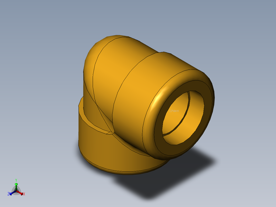 threaded elbow--90deg正等轴测图