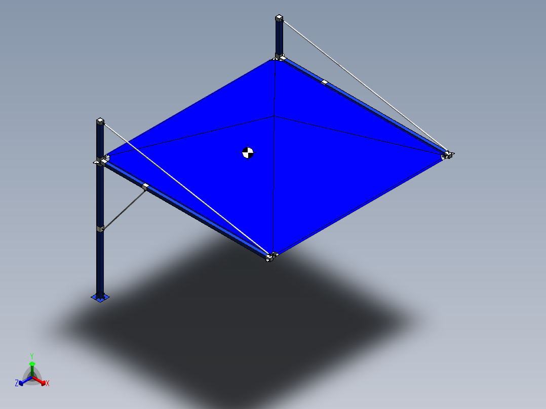 金字塔形车棚--sw正等轴测图