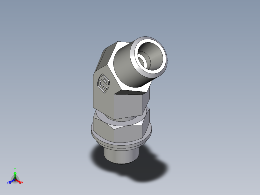 卡套式工业通用硬管接头EO_Adjustable_locknut_45_deg_elbow_VEE06LROMDCF正等轴测缩略图