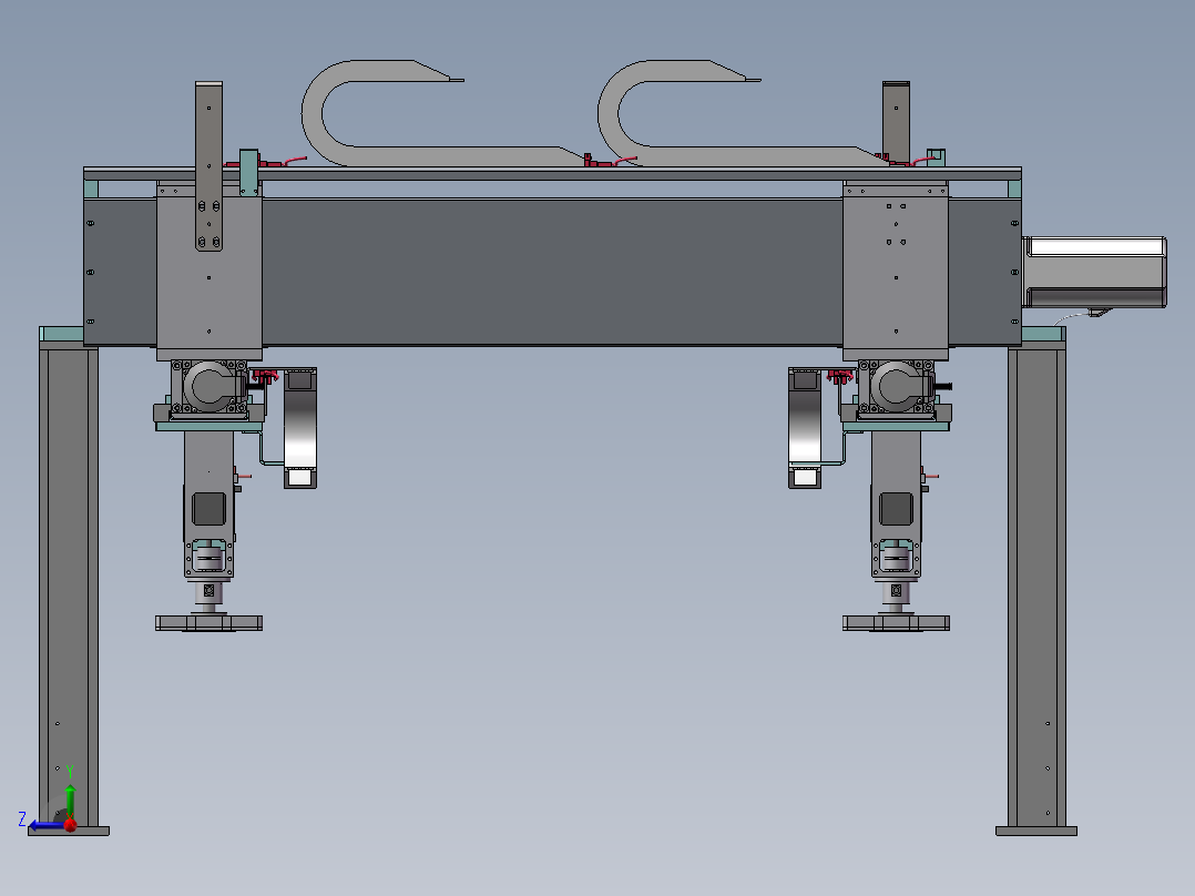 Y轴双移栽模组右视图