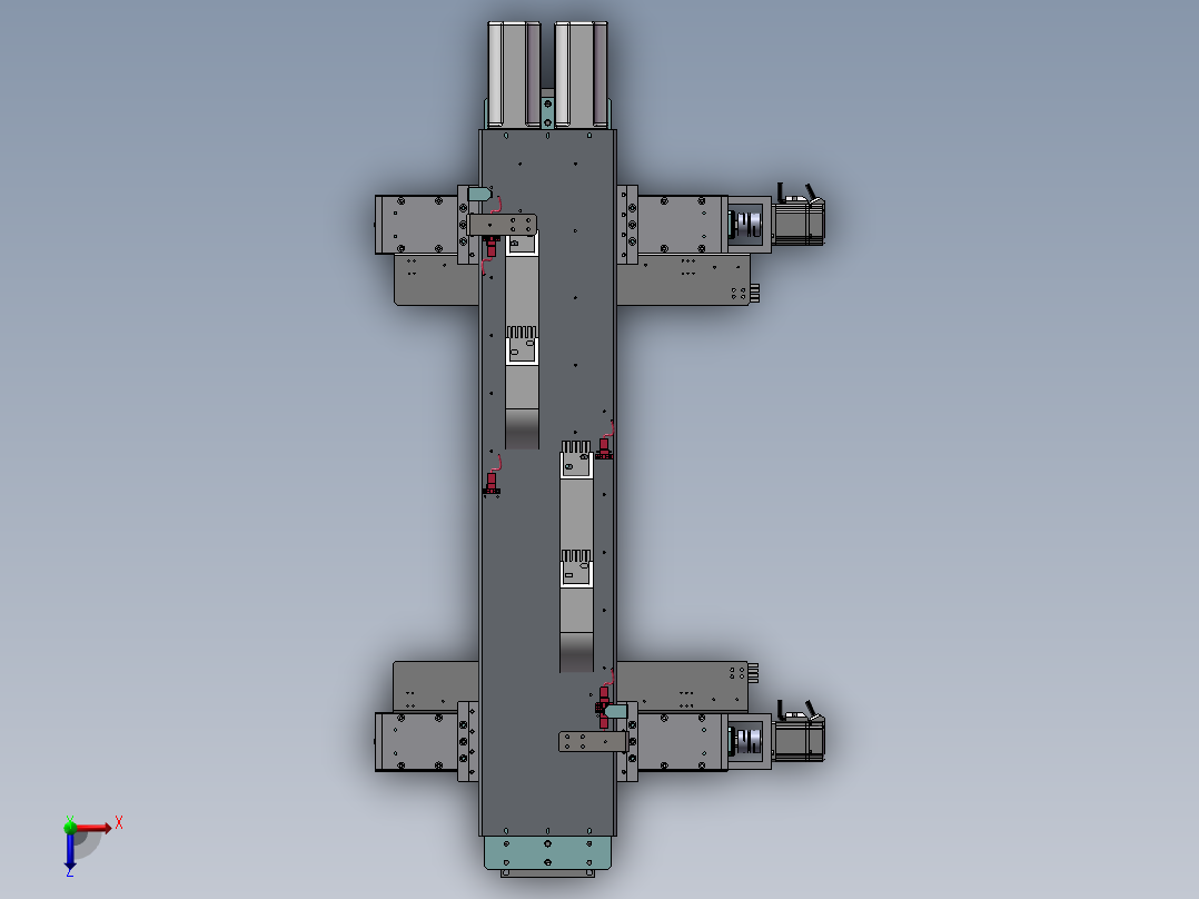 Y轴双移栽模组俯视图
