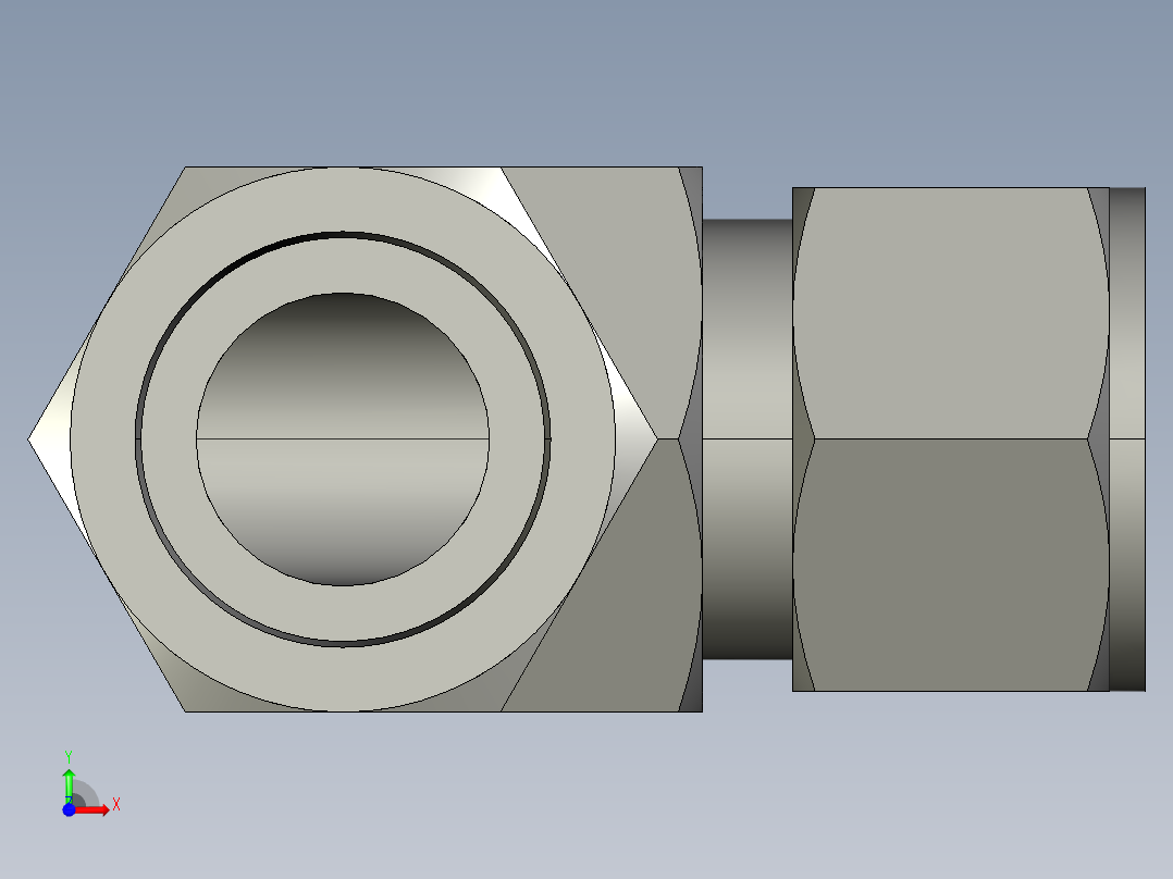 卡套式工业通用硬管接头16_dbu-s前视图