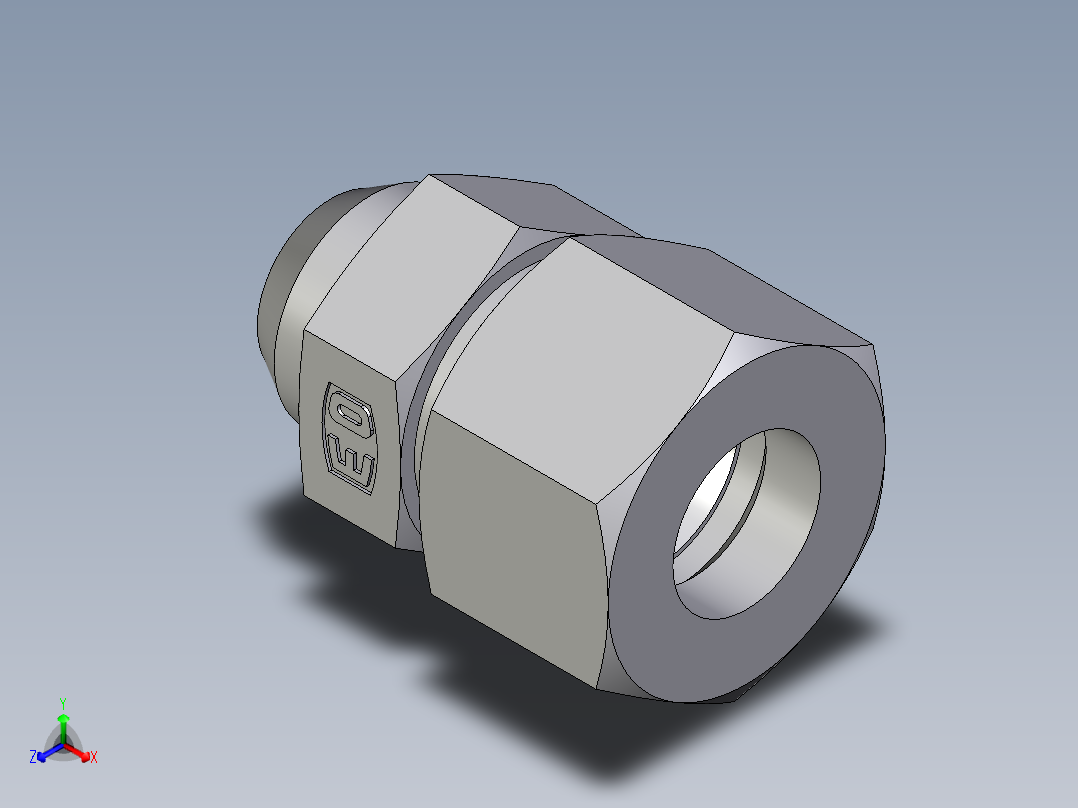 卡套式工业通用硬管接头EO_Weld_connector_AS16S正等轴测图