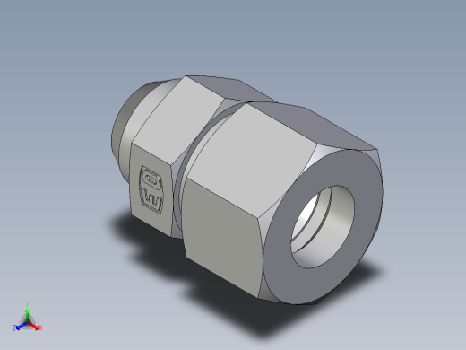 卡套式工业通用硬管接头EO_Weld_connector_AS16S正等轴测缩略图