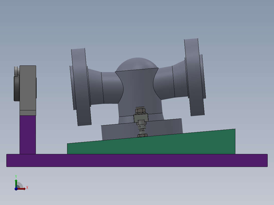 Q159-阀体零件的机械加工工艺及镗孔夹具设计【三维SolidWorks】前视图