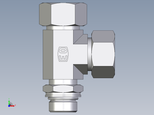 卡套式工业通用硬管接头EO_Adjustable_locknut_run_tee_LEE18LMORCF前视缩略图