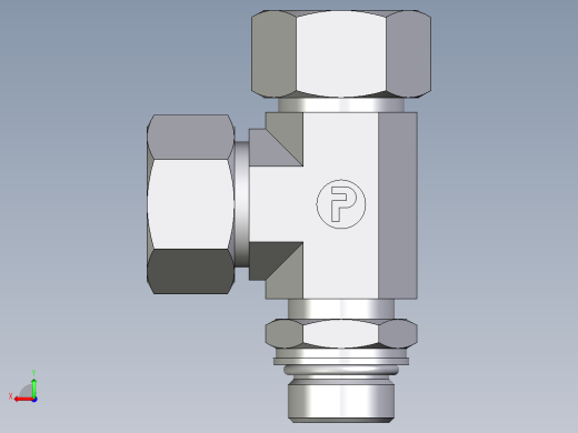 卡套式工业通用硬管接头EO_Adjustable_locknut_run_tee_LEE18LMORCF后视缩略图