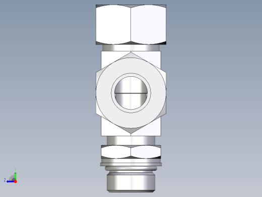 卡套式工业通用硬管接头EO_Adjustable_locknut_run_tee_LEE18LMORCF右视缩略图