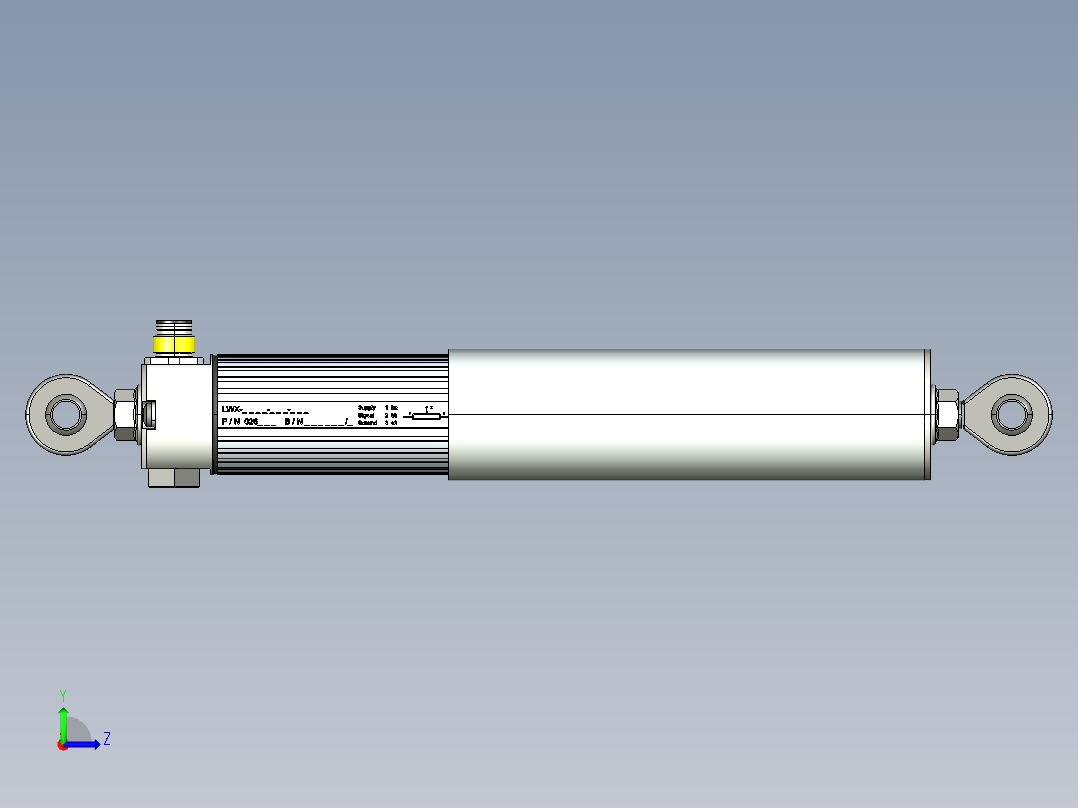 NOVOTECHNIK直线位移传感器LWX-004 系列 全金属外壳，带轴保护左视图