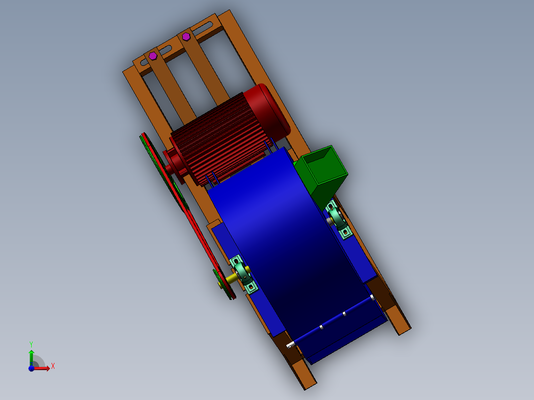 树枝碎切机设计前视图