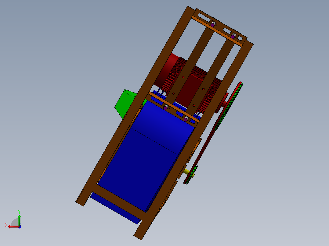 树枝碎切机设计后视图