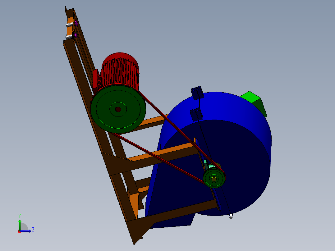 树枝碎切机设计左视图