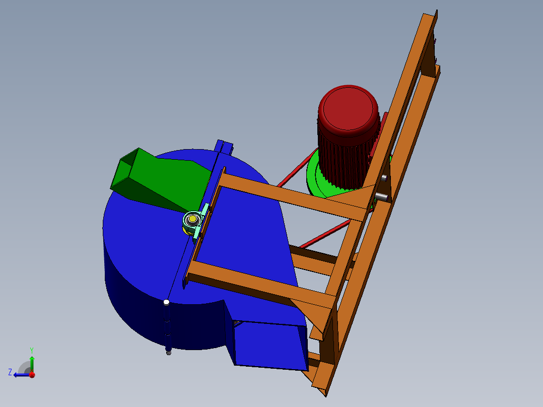 树枝碎切机设计右视图