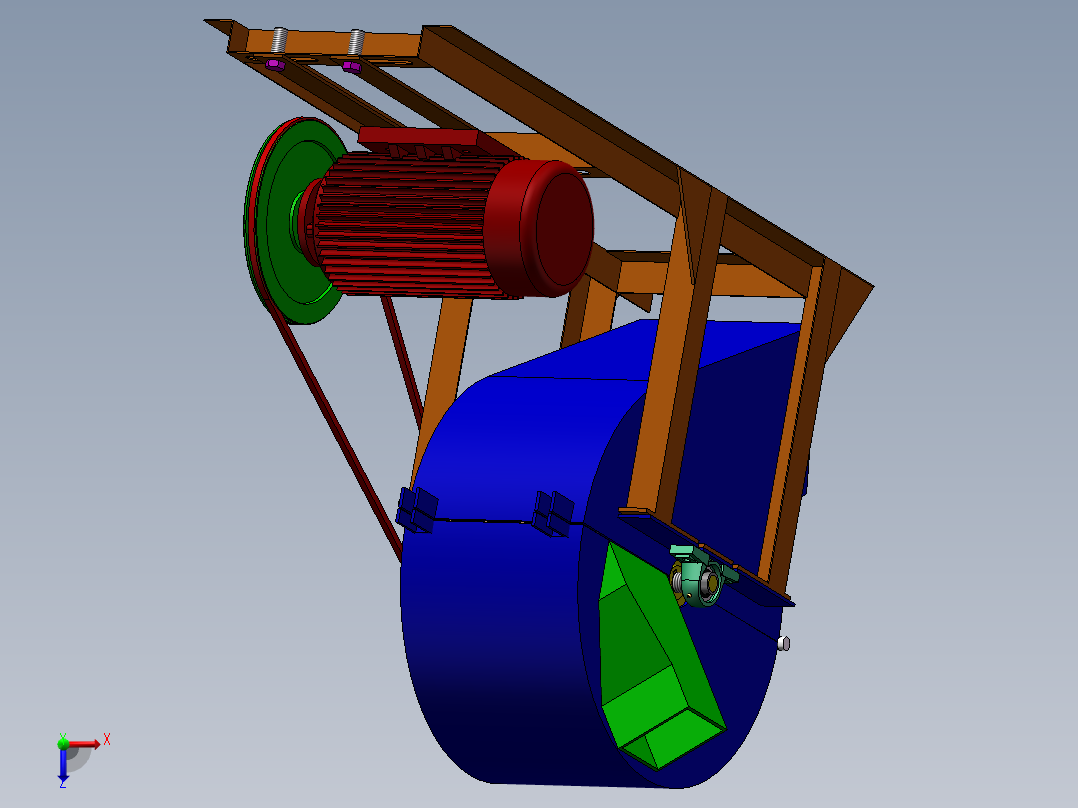 树枝碎切机设计俯视图