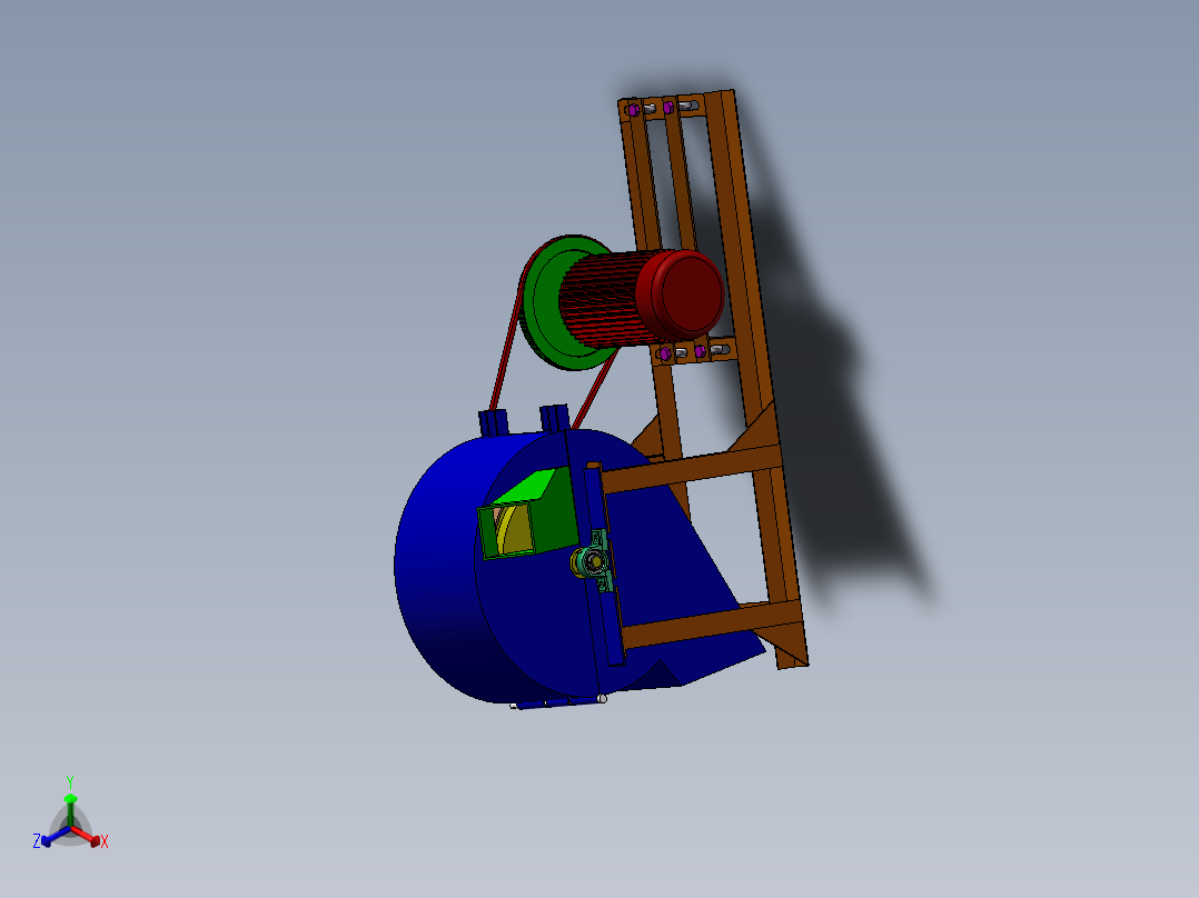 树枝碎切机设计正等轴测图