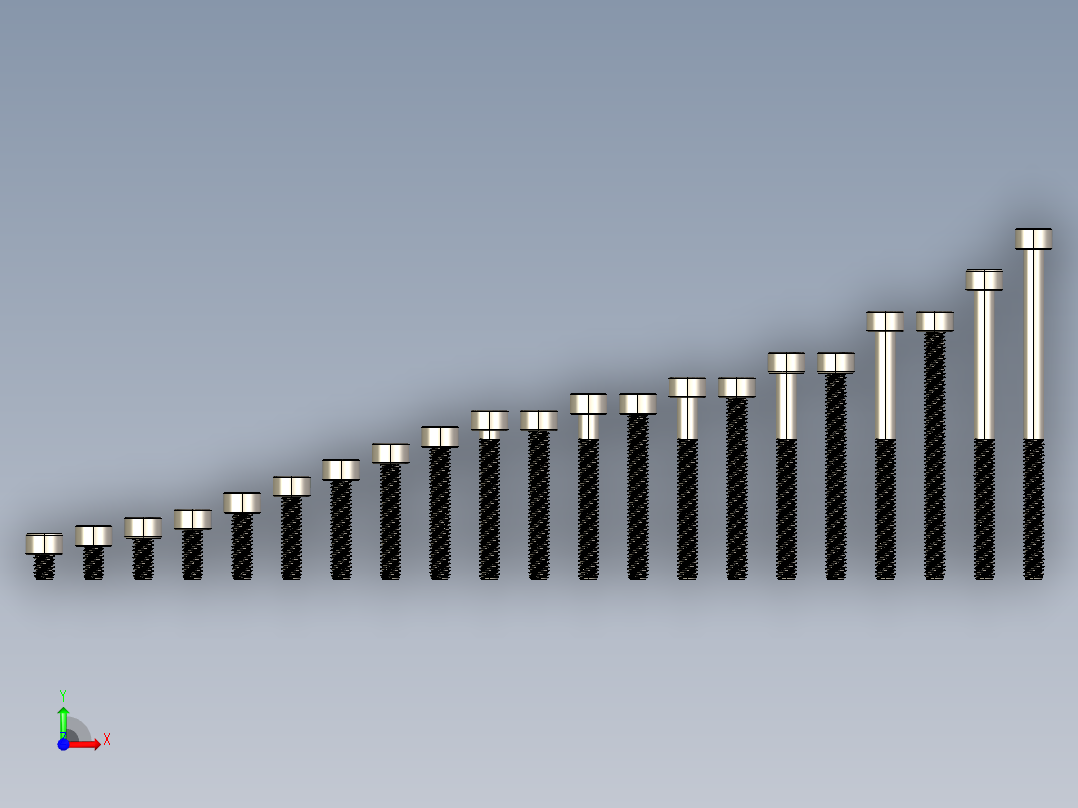 M2.5公制内六角螺钉汇总前视图