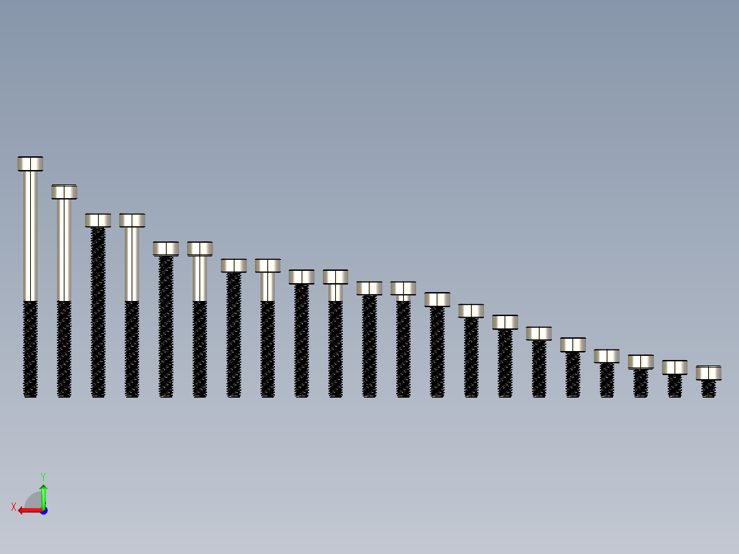 M2.5公制内六角螺钉汇总后视图