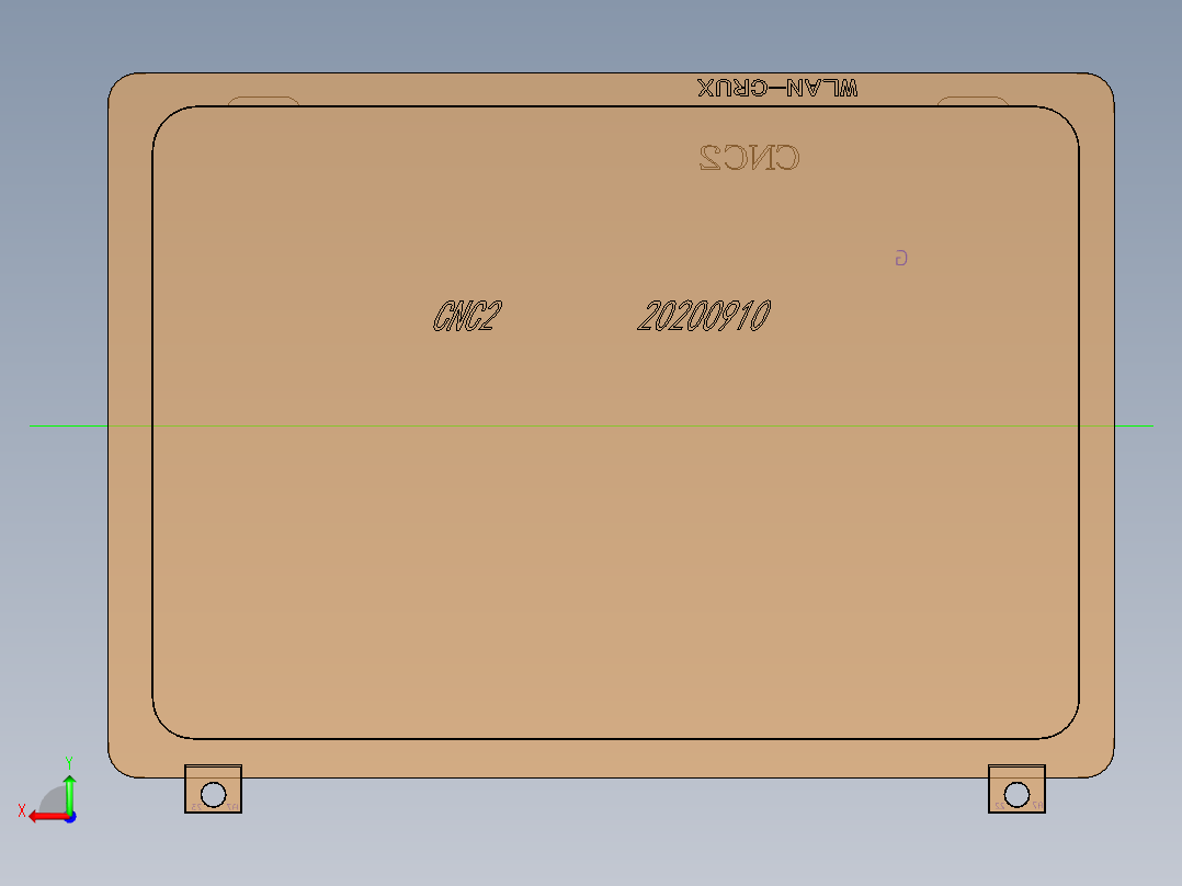 一款平板电脑外壳铣外观面程序模型后视图