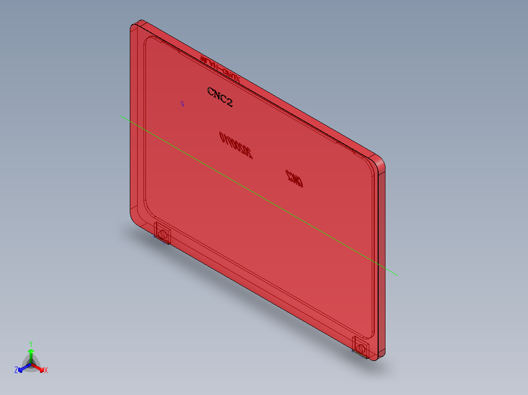 一款平板电脑外壳铣外观面程序模型正等轴测图