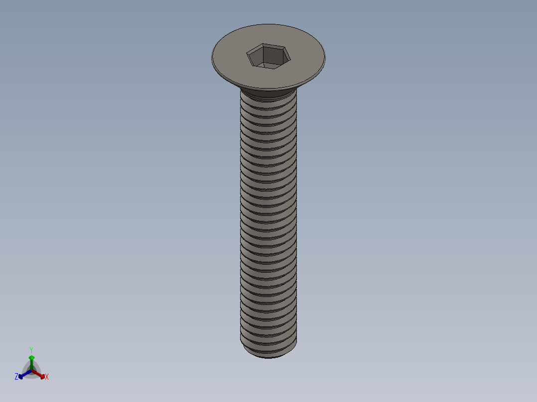 Screw_ISO_10642_M4x25_A2.SLDPRT正等轴测图