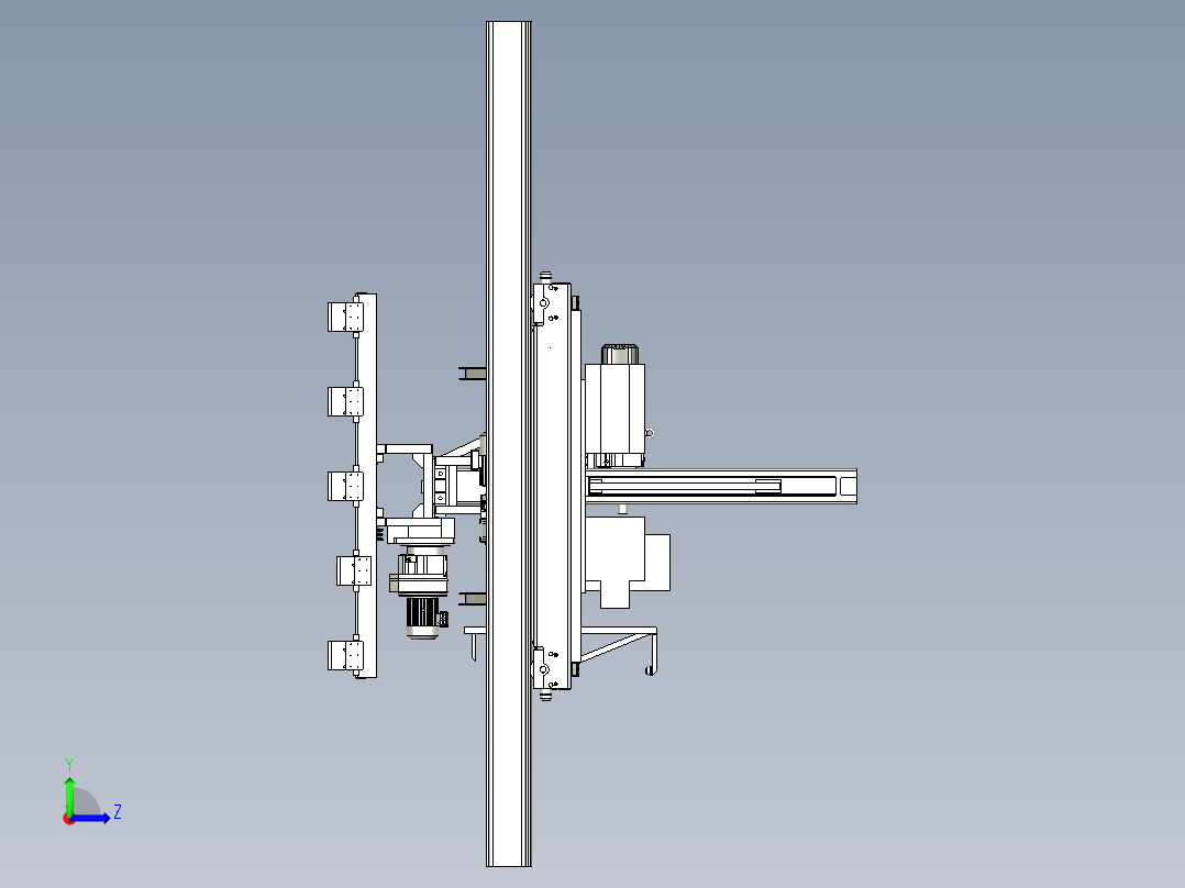 牵引车牵引装置左视图