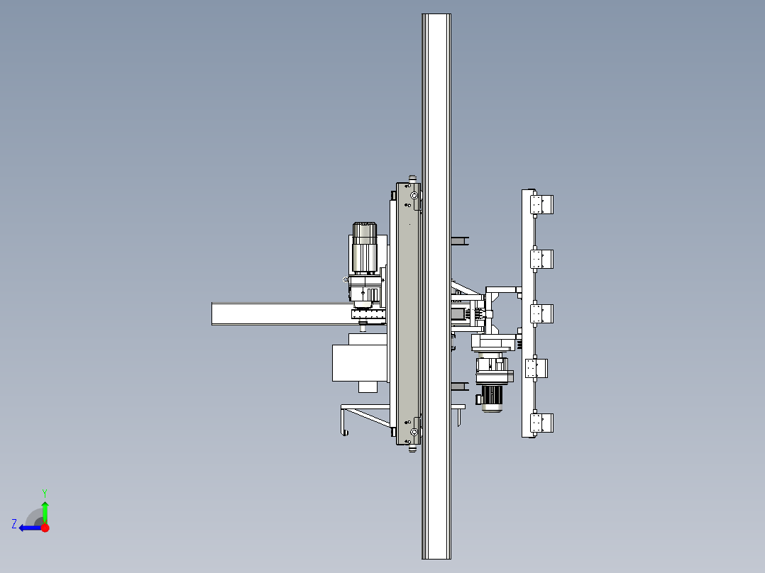 牵引车牵引装置右视图