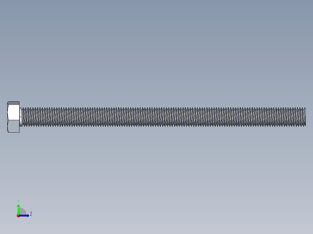 M20 六角头螺栓 DIN933左视图