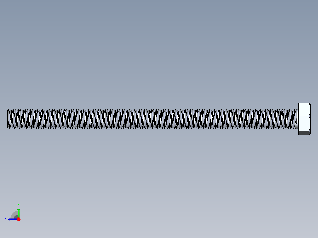 M20 六角头螺栓 DIN933右视图