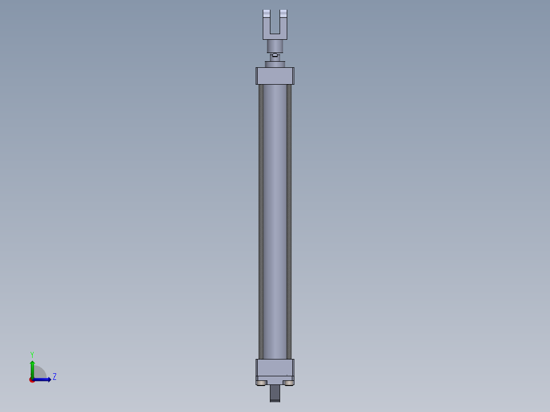 拉杆气缸（带库欣）40x16x400 mm左视图