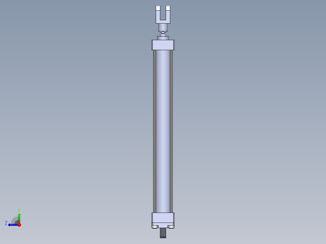 拉杆气缸（带库欣）40x16x400 mm右视图