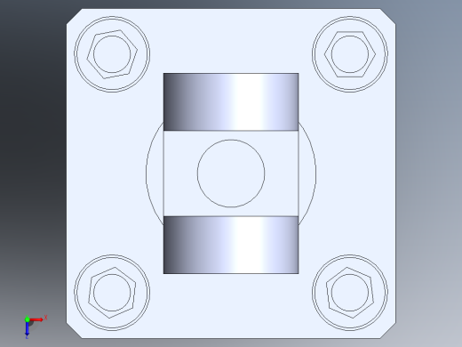 拉杆气缸（带库欣）40x16x400 mm俯视缩略图