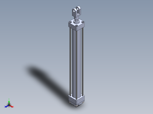 拉杆气缸（带库欣）40x16x400 mm正等轴测缩略图