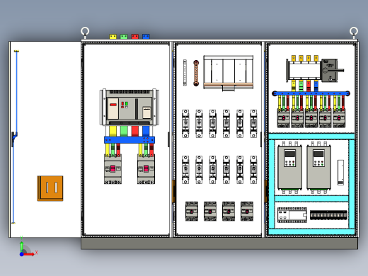 三柜组装万能断路器刀开关双电源plc控制柜 55368前视缩略图