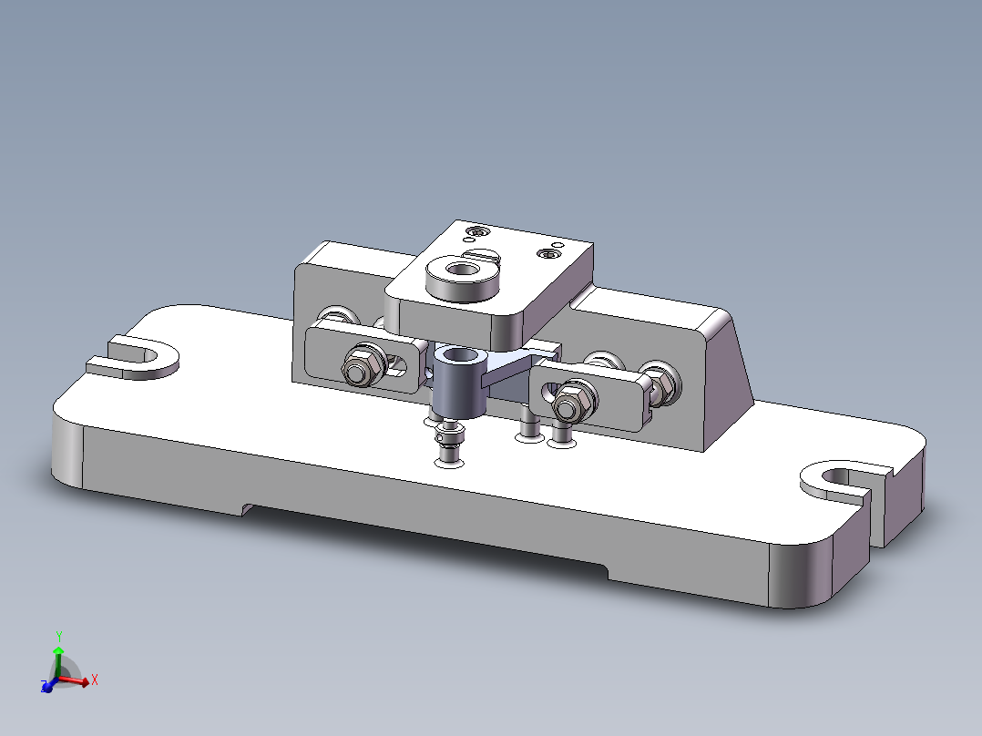 支座钻14孔夹具图（CAD图+SW三维）
