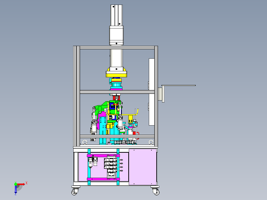 自动冲孔机俯视图