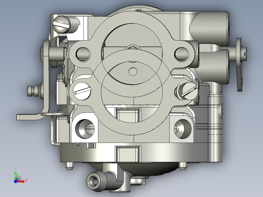 控制的分控式化油器前视图