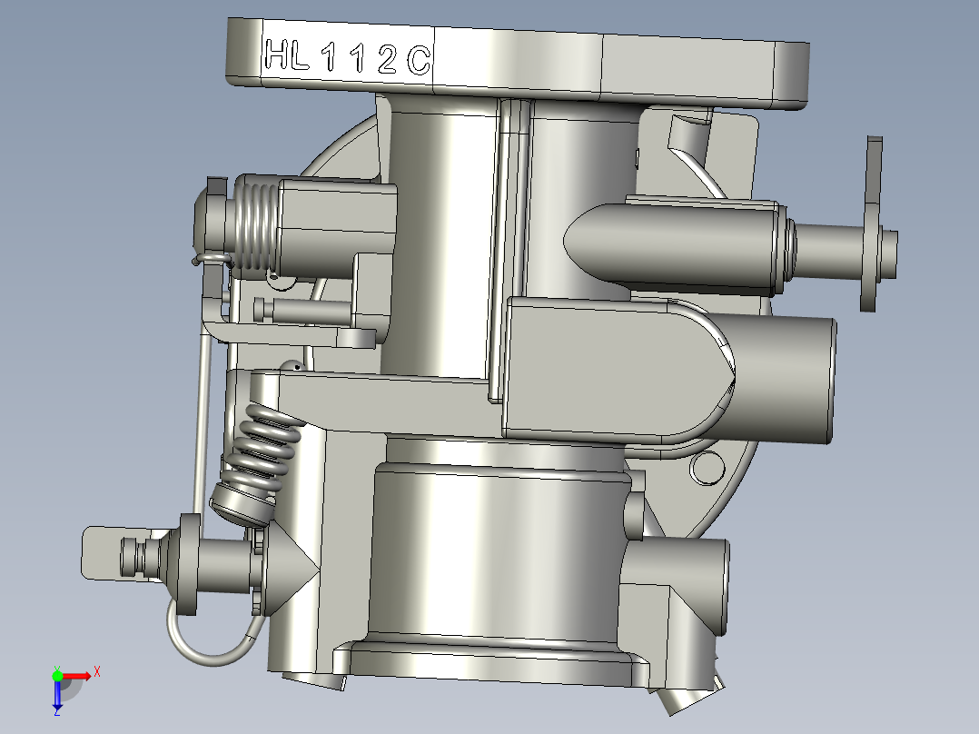控制的分控式化油器俯视图