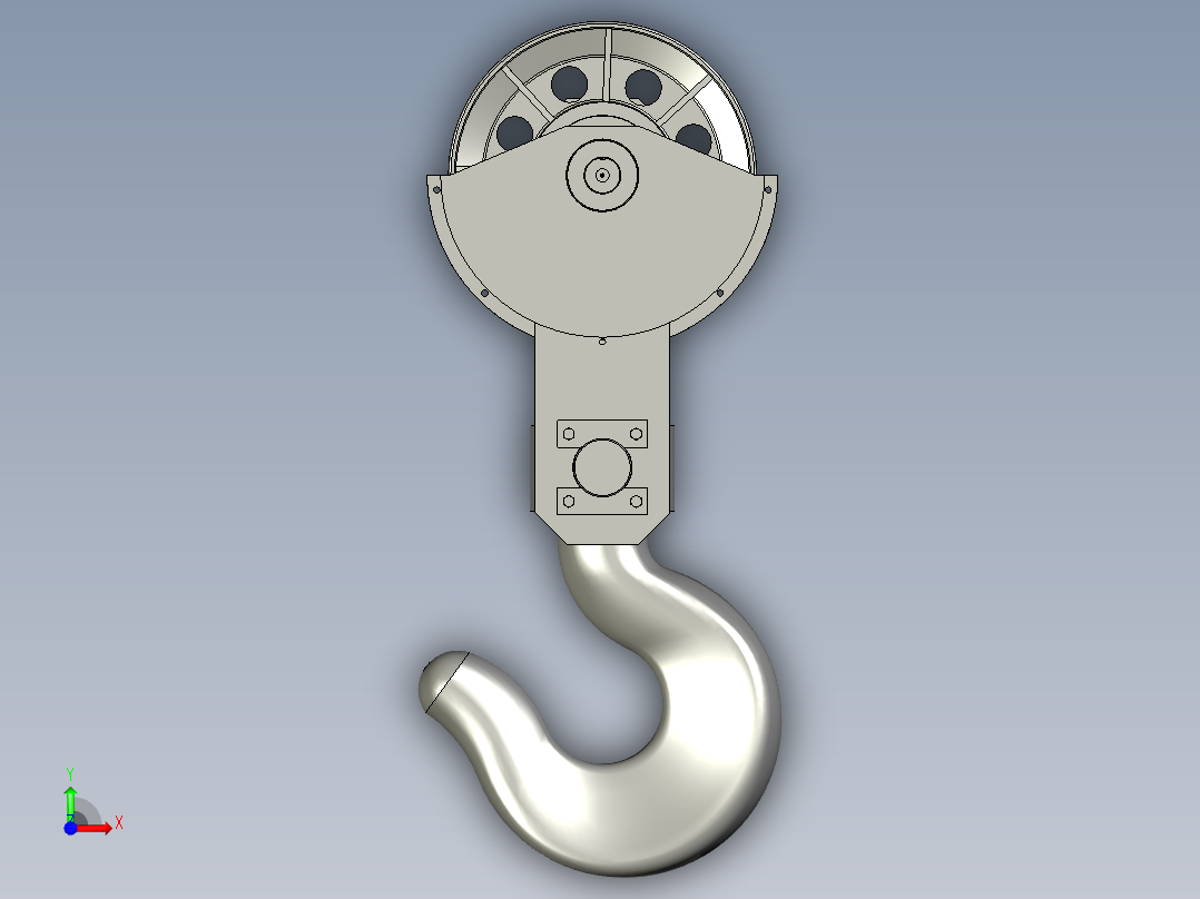 吊钩装配前视图