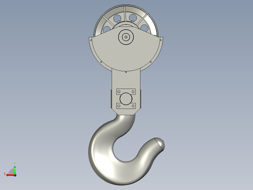 吊钩装配后视图