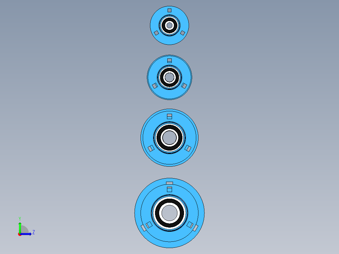 24种SAPF200带座轴承左视图