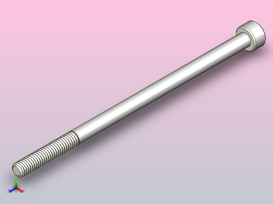 M4 x 0 7mm螺纹80mm长内六角螺钉.x_t主视图