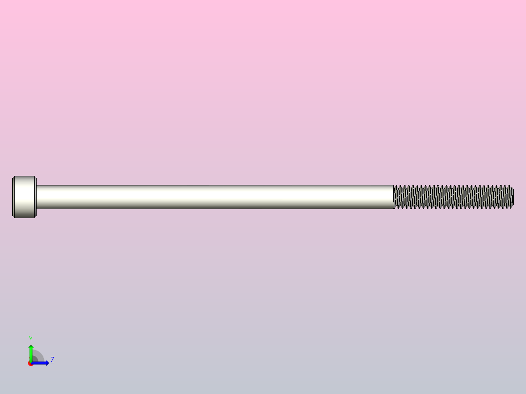 M4 x 0 7mm螺纹80mm长内六角螺钉.x_t左视图