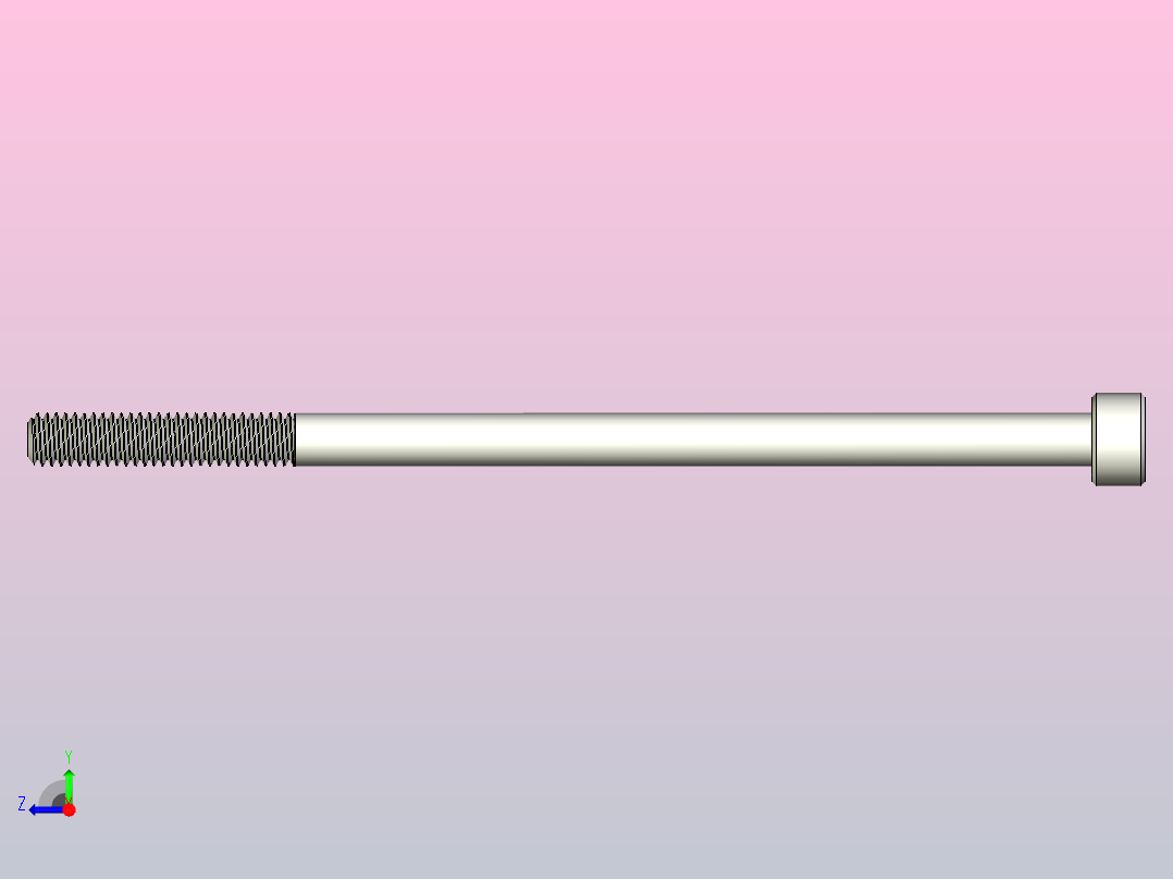 M4 x 0 7mm螺纹80mm长内六角螺钉.x_t右视图